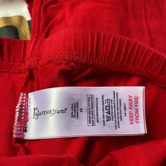 Pajamagram Santa pajamas child size 14 - Picture 3 of 3